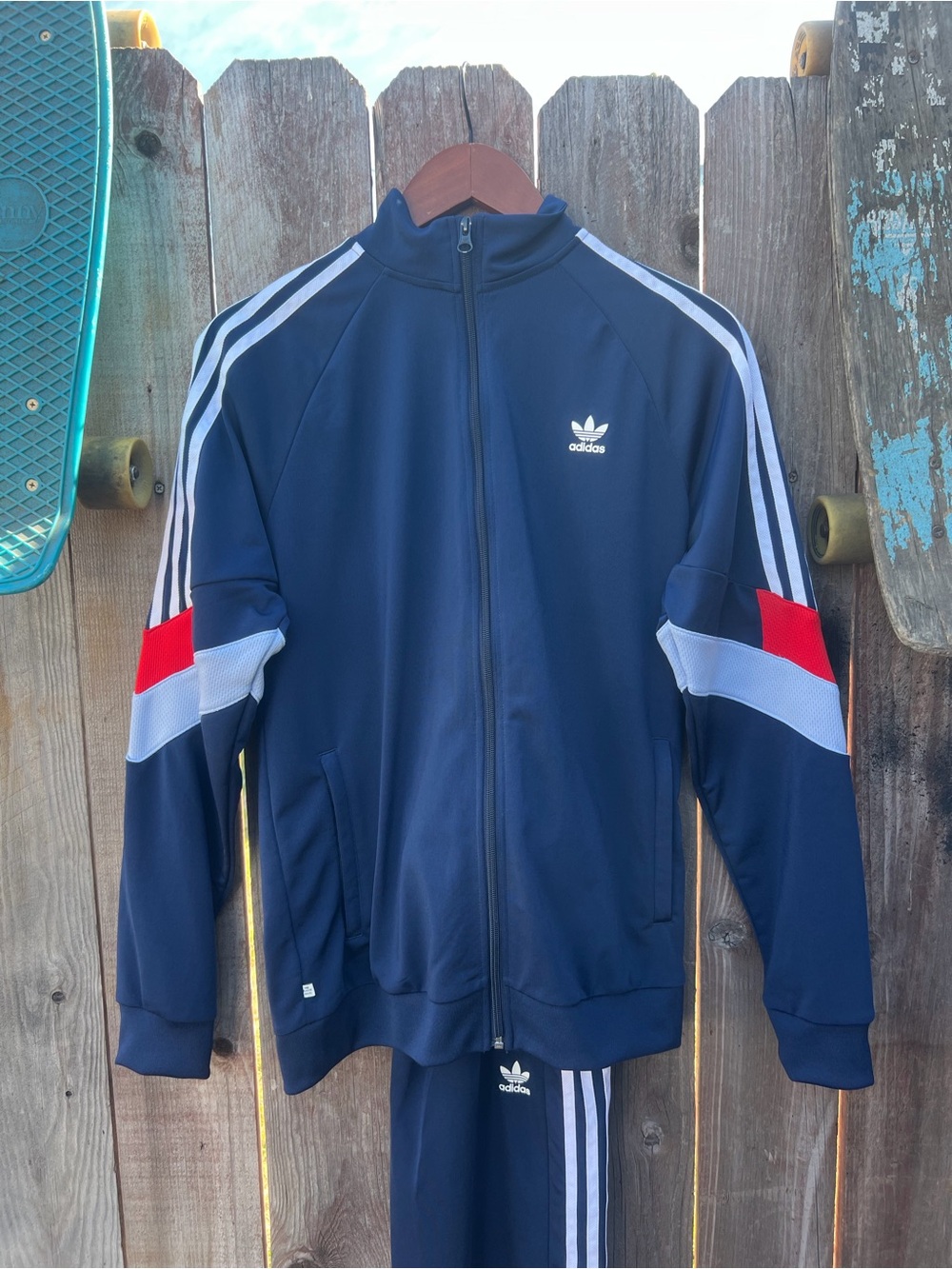 Adidas youth XL Royal Blue Track Jacket with White Stripe